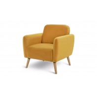 Elsie Self Assembly Fabric Armchair - Mustard