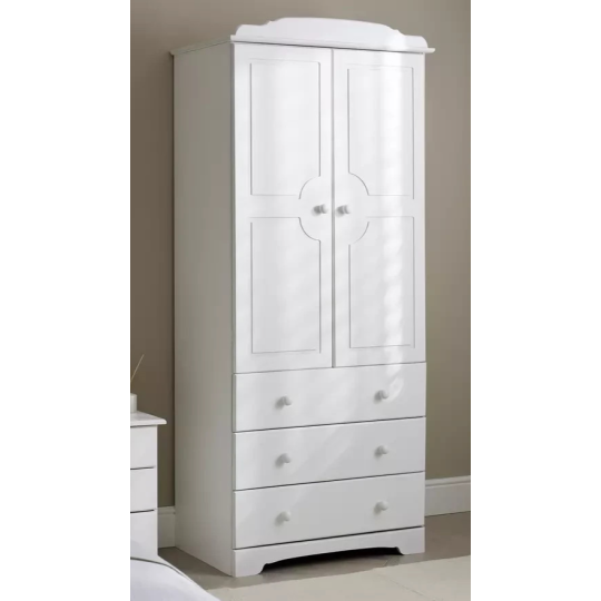 Nordic 2 Door 3 Drawer Wardrobe - White (B Grade)