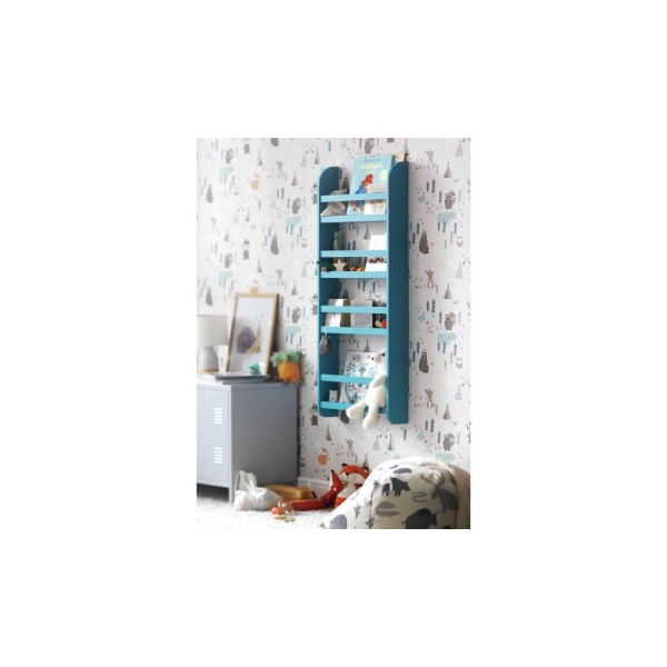 Scandinavia Kids 4 Shelf Wall Bookcase - Blue