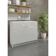 Kitchen Base Unit 1000mm Storage Cabinet With Doors Shelf 100cm - White Gloss