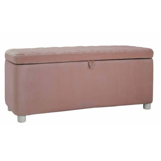 Mila Large Velvet Ottoman - Blush Pink