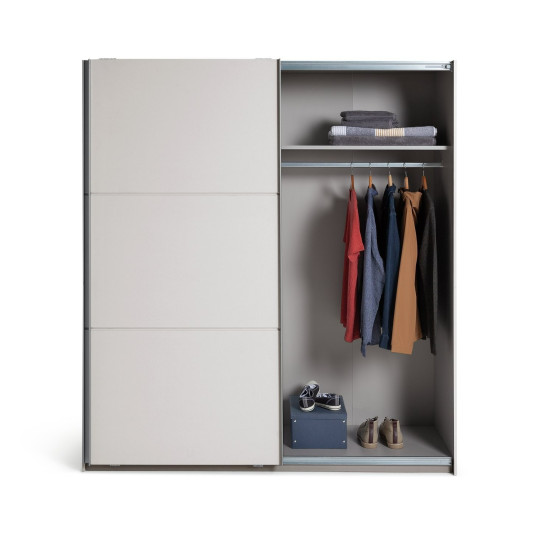 Holsted Large Sliding Wardrobe - Soft Grey | Functional Storage Solution