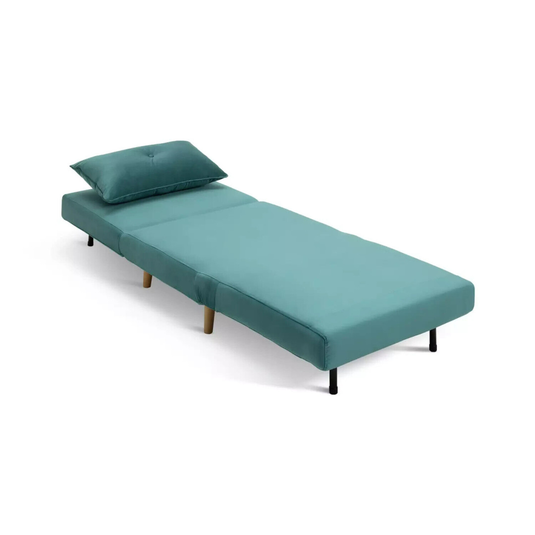 Habitat Roma Single Compact Fabric Chairbed Teal Small Sofa