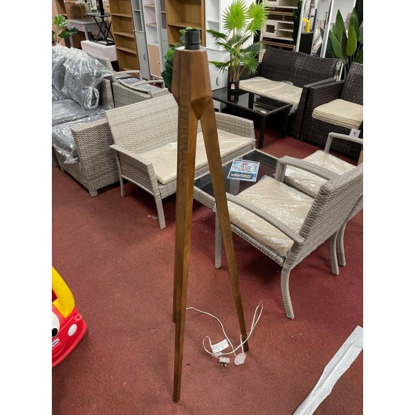 Tripod Floor Lamp Base - Walnut Stain (S)