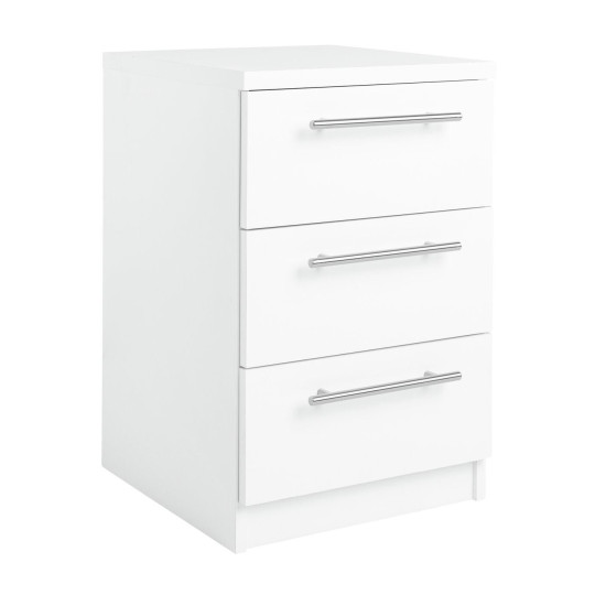 Brisbane 3 Drawer Bedside - White