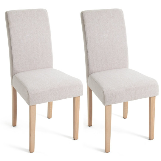 Home Midback Pair of Fabric Dining Chair - Beige | Modern Mealtime Seating