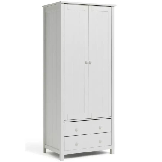 Scandinavia 2 Door 2 Drawer Wardrobe - White