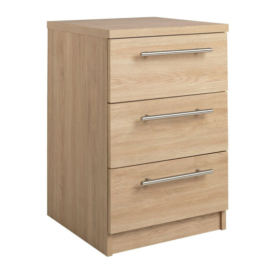 Brisbane 3 Drawer Bedside - Oak