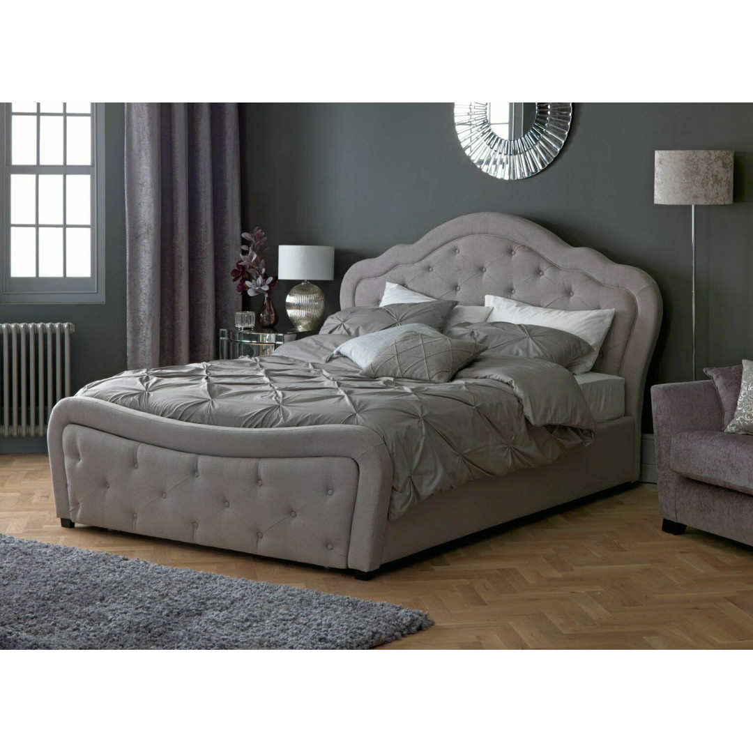 Venice Kingsize Bed Frame with End Drawer - Grey