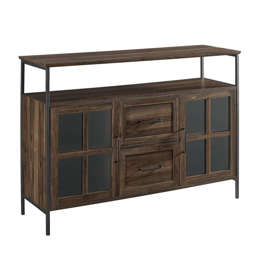 Walker Edison Buffet Sideboard Cabinet Storage Unit 3 Doors - Walnut