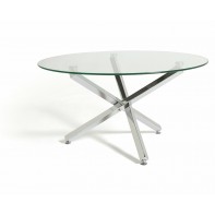 Ava Glass Coffee Table - Chrome