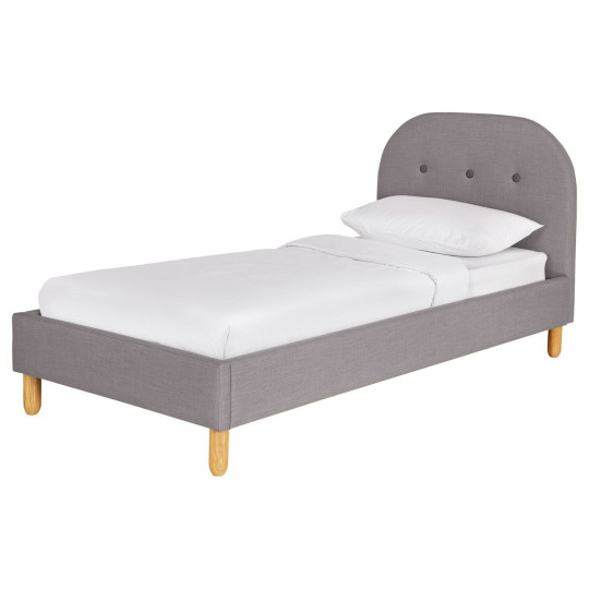 Elin Single Fabric Bed Frame - Light Grey | Calm Neutral Aesthetic