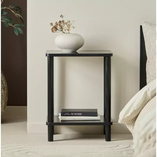Home Andrea Set of 2 Bedside Tables Black | Bedroom Nightstand Furniture Set