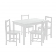 Raye Solid Wood Dining Table & 4 White Chairs ( B Grade 13540 - 13544 )