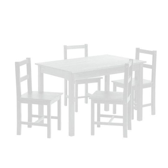 Raye Solid Wood Dining Table & 4 White Chairs ( B Grade 30656 - 30657 )