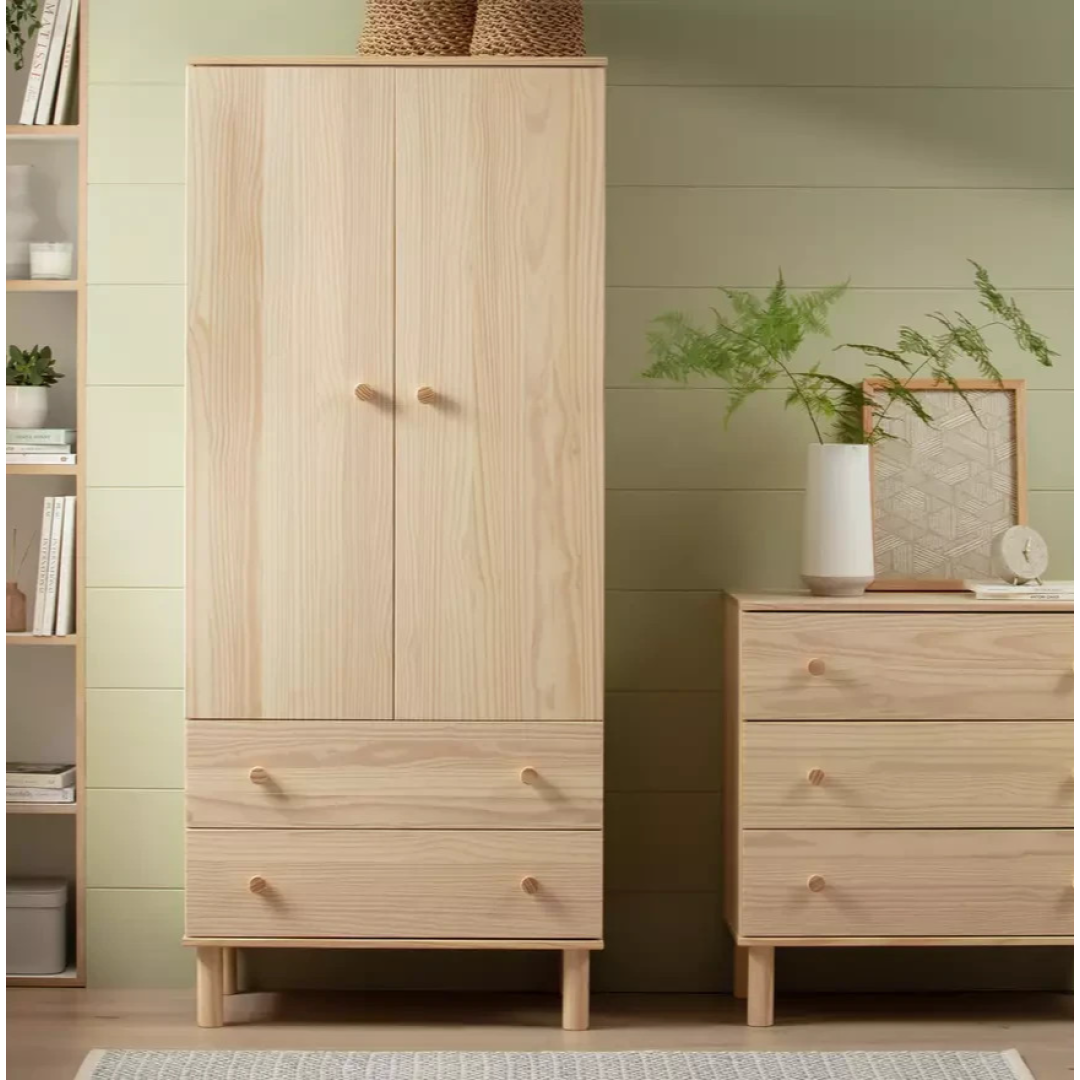 Akio 2 Door 2 Drawer Wardrobe Pine | Bedroom Storage Furniture Wardrobe Akio 2 Door 2 Drawer Wardrobe Pine | Bedroom Storage Furniture Wardrobe