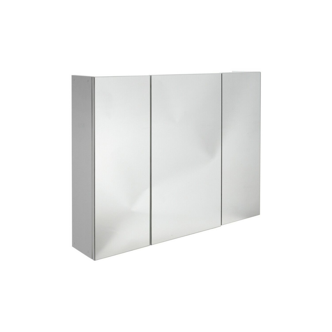 Home 3 Door Mirrored Cabinet - White