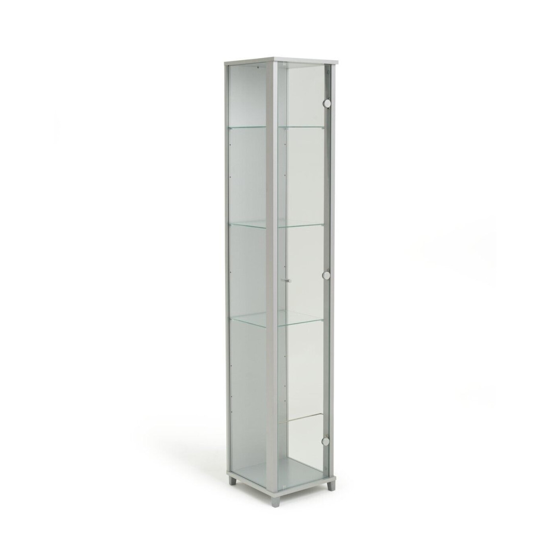 1 Door Glass Display Cabinet - Silver