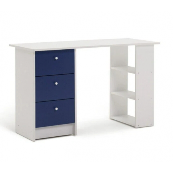 Malibu 3 Drawers Desk - Blue & White ( B Grade 20599 )