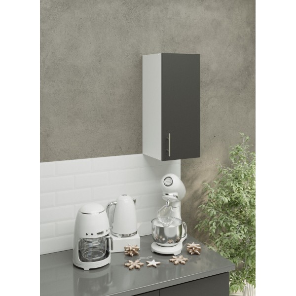 Kitchen Wall Unit 300mm Storage Cabinet With Door Shelf 30cm - Dark Grey Matt