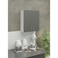 Kitchen Wall Unit 600mm Storage Cabinet With Doors and Shelf 60cm - Grey Matt