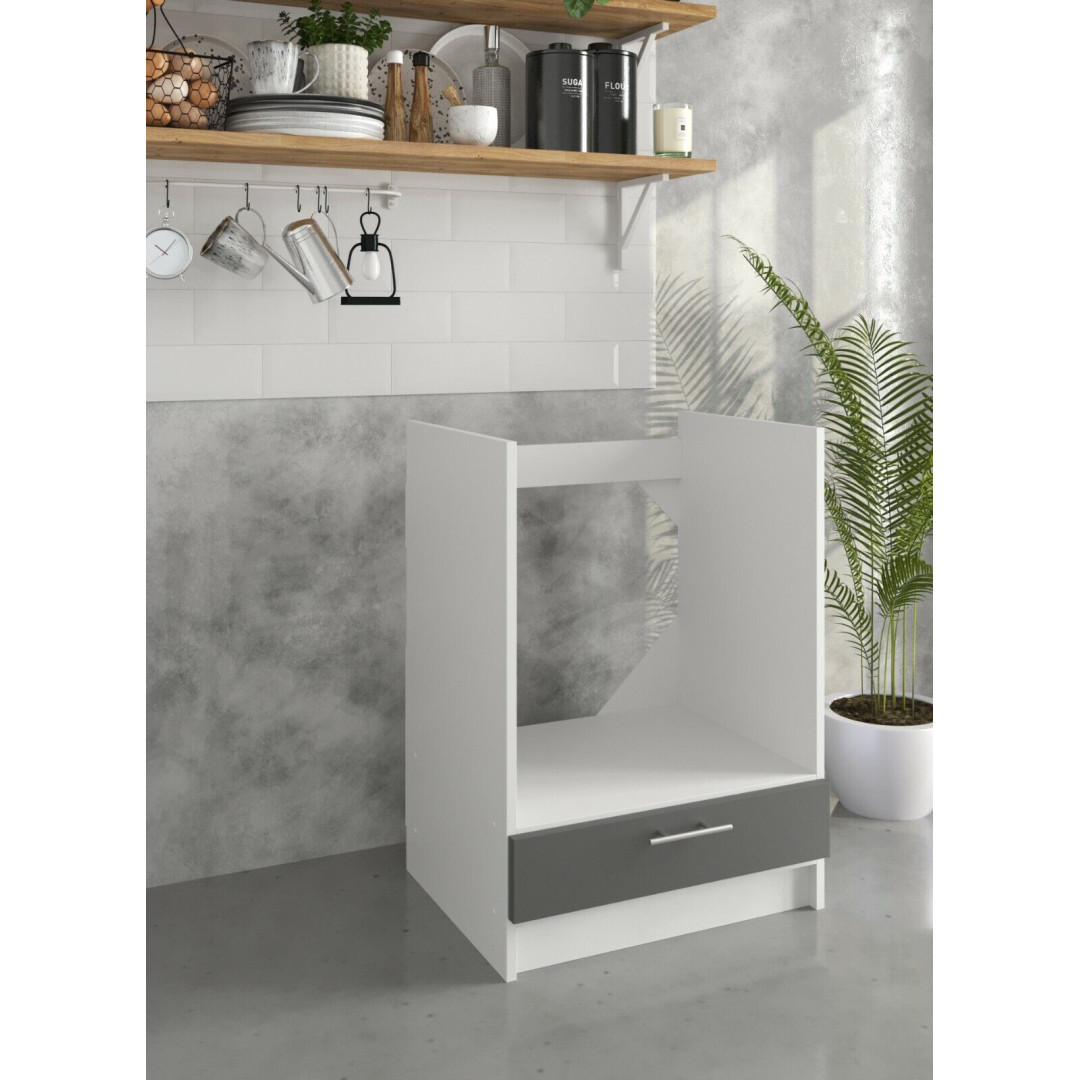 Kitchen Cabinet 600mm Oven Base Unit (Dark Grey / Grey / White) or Gloss