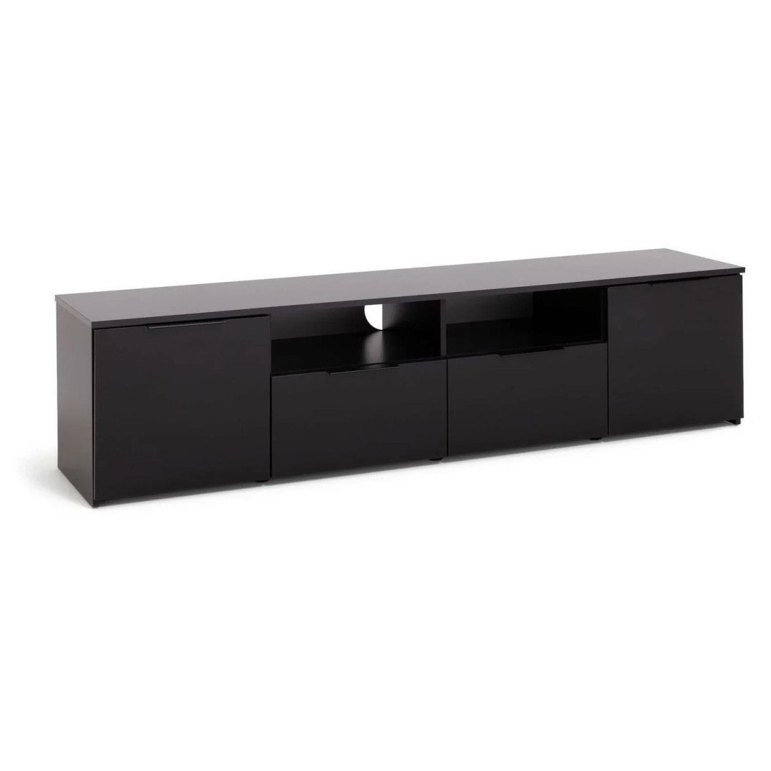 Home Hayward 2 Drawer TV Unit Black | Living Room Entertainment Stand Cabinet Home Hayward 2 Drawer TV Unit Black | Living Room Entertainment Stand Cabinet