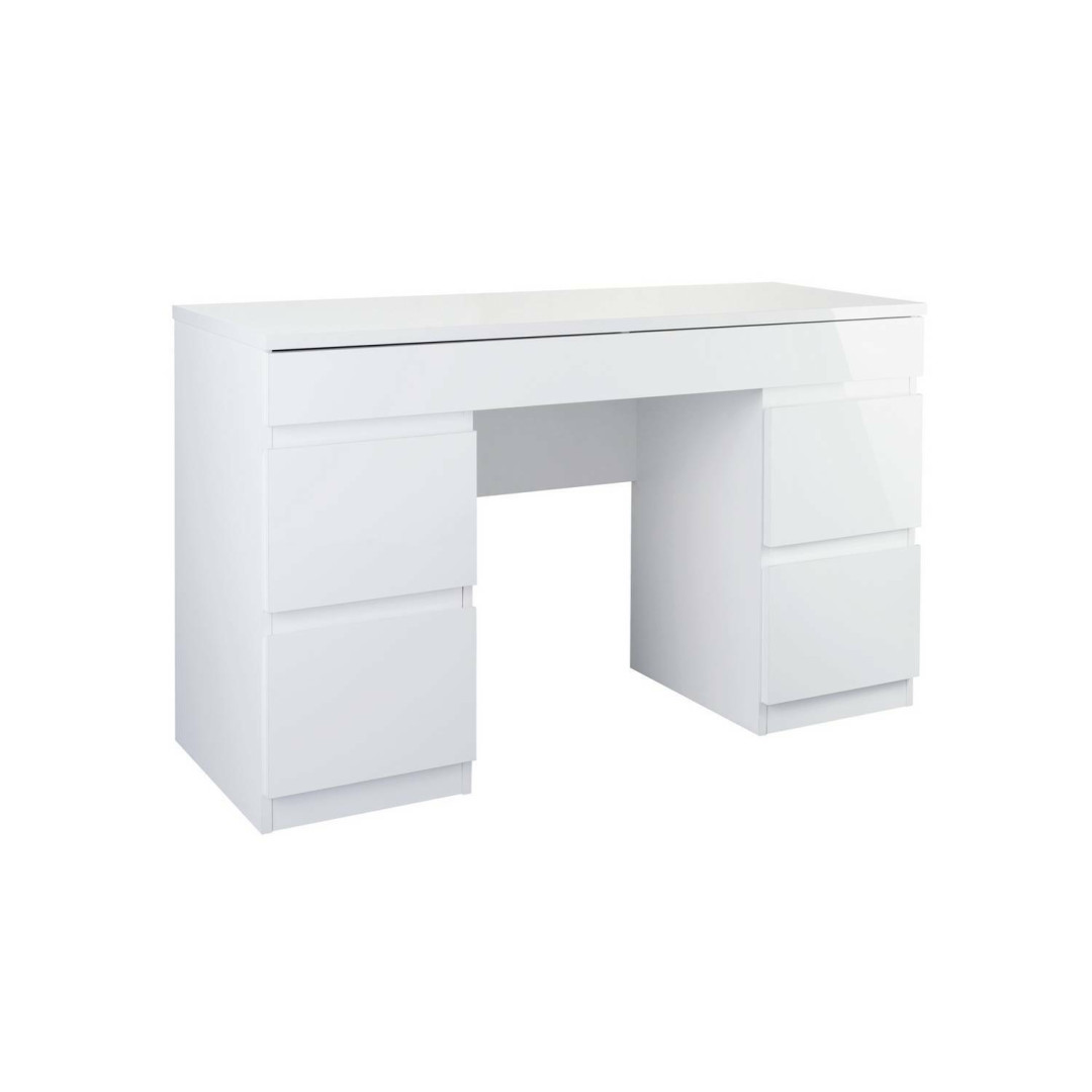 Jenson 6 Drawer Dressing Table Desk - White Gloss