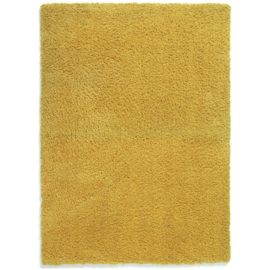 Habitat Recycled Plain Cosy Shaggy Rug - 160x230cm - Mustard