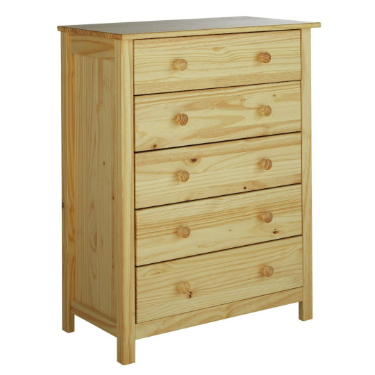 Scandinavia 5 Drawer Chest - Pine