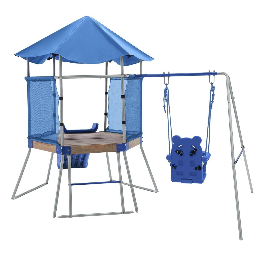 Chad Valley Climbing Frame with Toddler Swing and Kids Slide