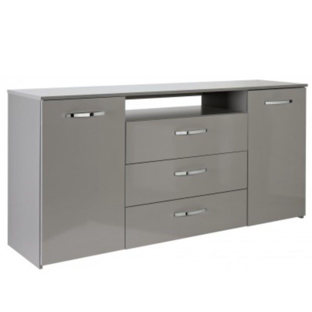 Home Hayward 2 Door 3 Drawer Large Sideboard Grey Gloss | Modern Storage Cabinet Home Hayward 2 Door 3 Drawer Large Sideboard Grey Gloss | Modern Storage Cabinet