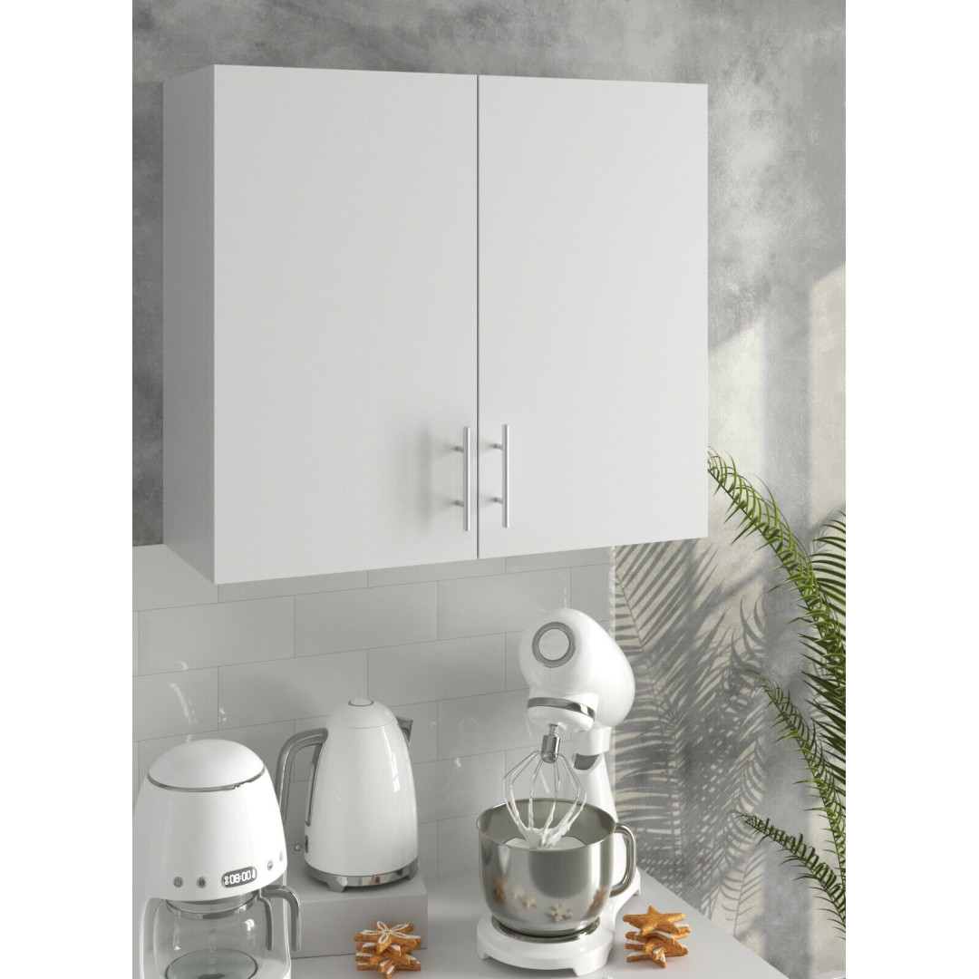 Kitchen Wall Cabinet 800mm Wall Mounted Upper Cupboard Unit - White
