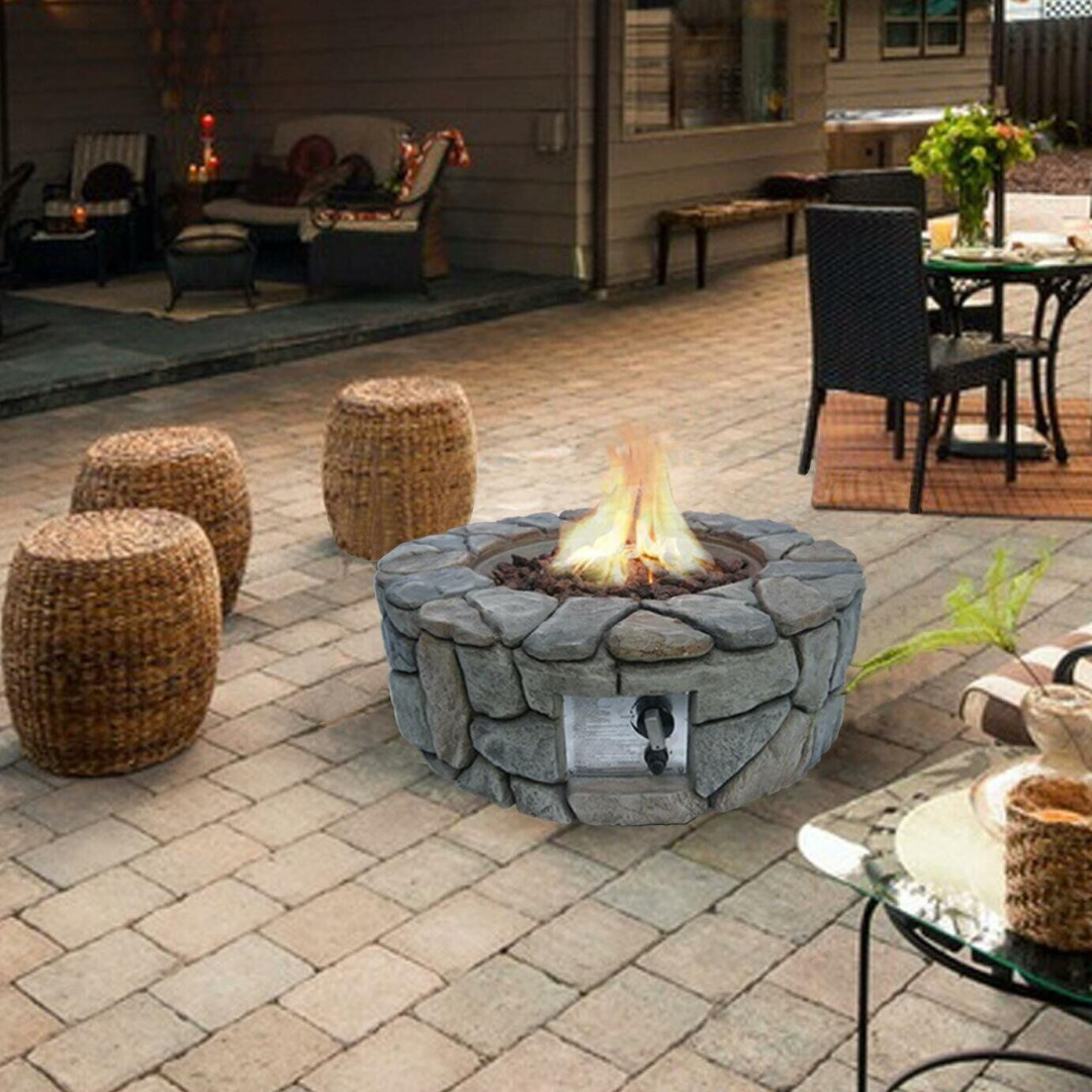 Teamson HF09501AA UK Gas Fire Pit With Cover