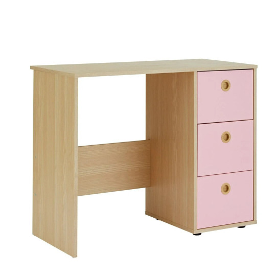 Camden 3 Drawers Desk - Pink