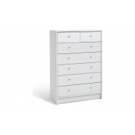 Malibu Modern 7 Drawer White Chest Of Drawers Storage Cabinet - For Bedroom