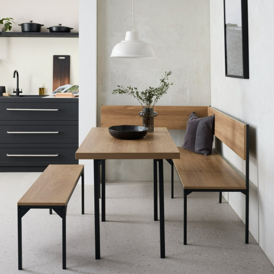 Loft Living Dining Table & 2 Benches | Loft style dining set