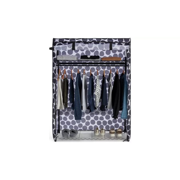 Sicilia Heavy Duty Storage Wardrobe - Black & White