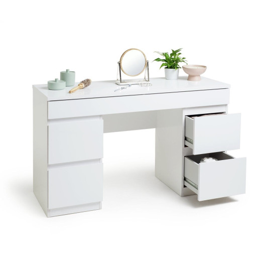 Habitat Jenson 6 Drawer Dressing Table Desk - White Gloss