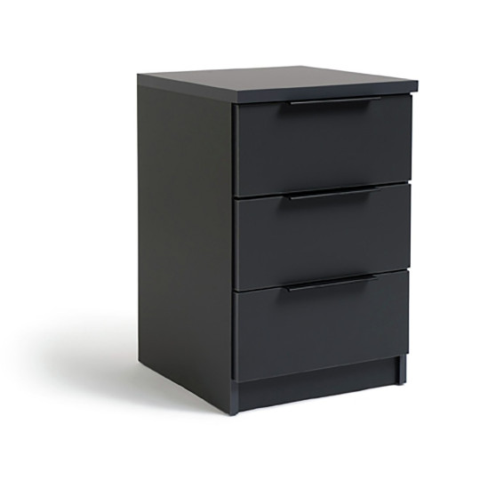 Hallingford 3 Drawer Bedside Table - Anthracite | small chest of drawers