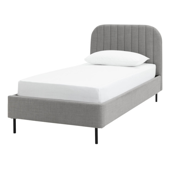 Home Fulford Single Fabric Bed Frame - Grey | Fabric upholstered bed