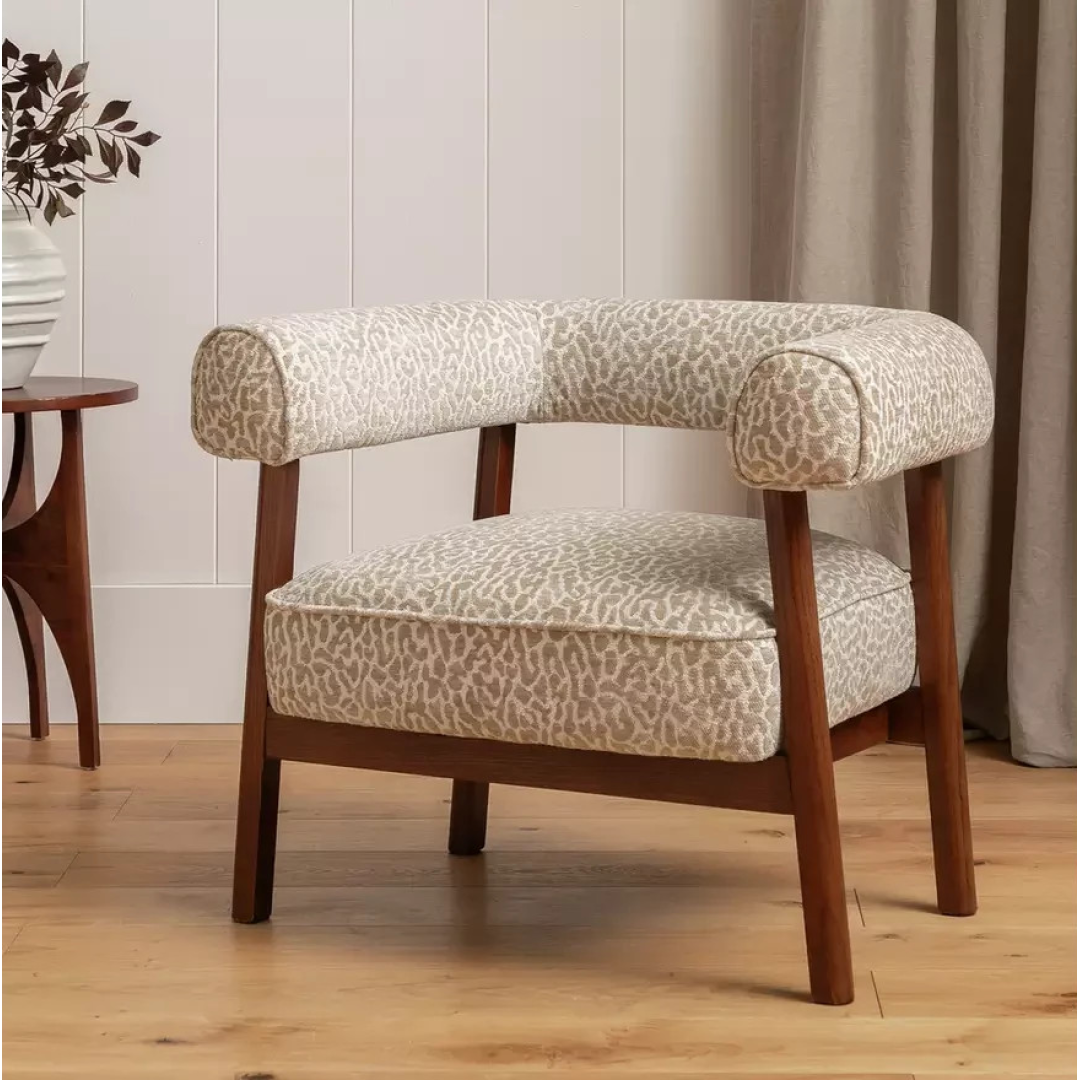 Elio Fabric Armchair Leopard Print | Accent Living Room Chair Elio Fabric Armchair Leopard Print | Accent Living Room Chair