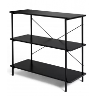 Huckley 3 Tier Steel Shelving Unit- Black