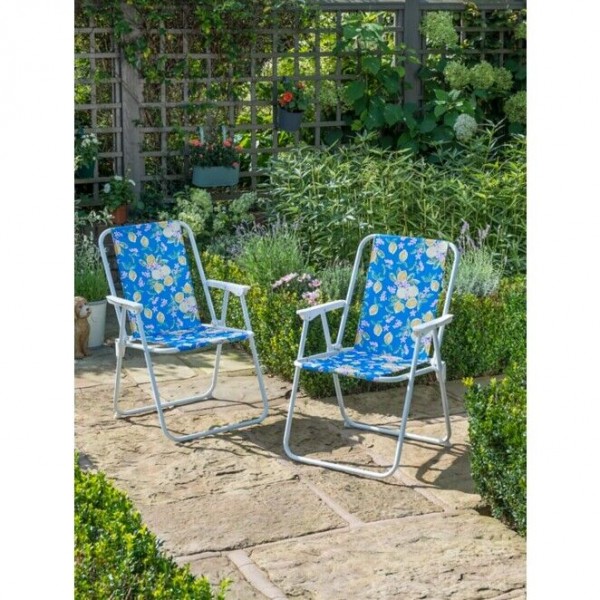 Blue Lemon Folding Chair - Set of 2
