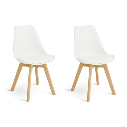 Jerry Pair of Dining Chair - White | Modern Mealtime Seating
