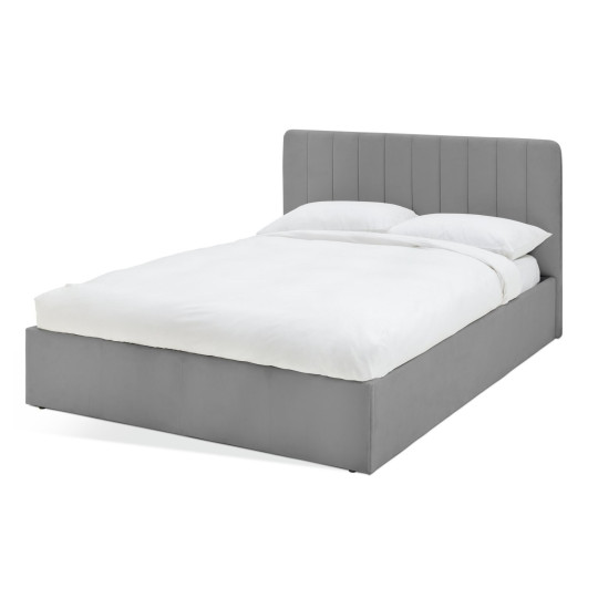 Pandora Small Double End Lift Ottoman Bed - Grey | Support Frame Bedroom Cushion