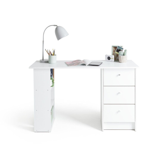 Malibu 3 Drawer Office Desk - White ( B Grade )