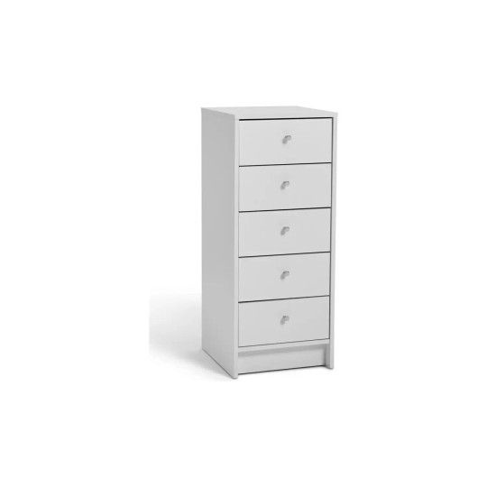 Malibu 5 Drawer Tallboy - White