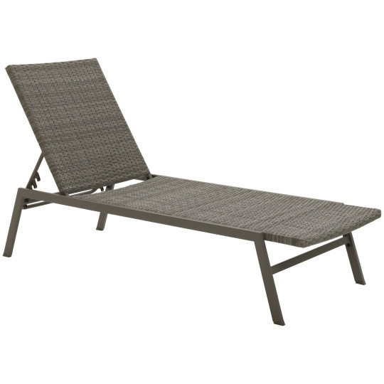 Tahiti Rattan Effect Sun Lounger - Grey