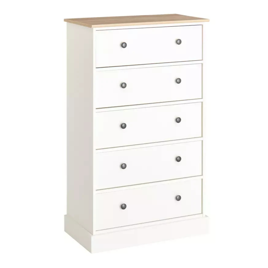 Home Kensington 5 Drawer Chest Ivory | Bedroom Storage Furniture Unit Home Kensington 5 Drawer Chest Ivory | Bedroom Storage Furniture Unit